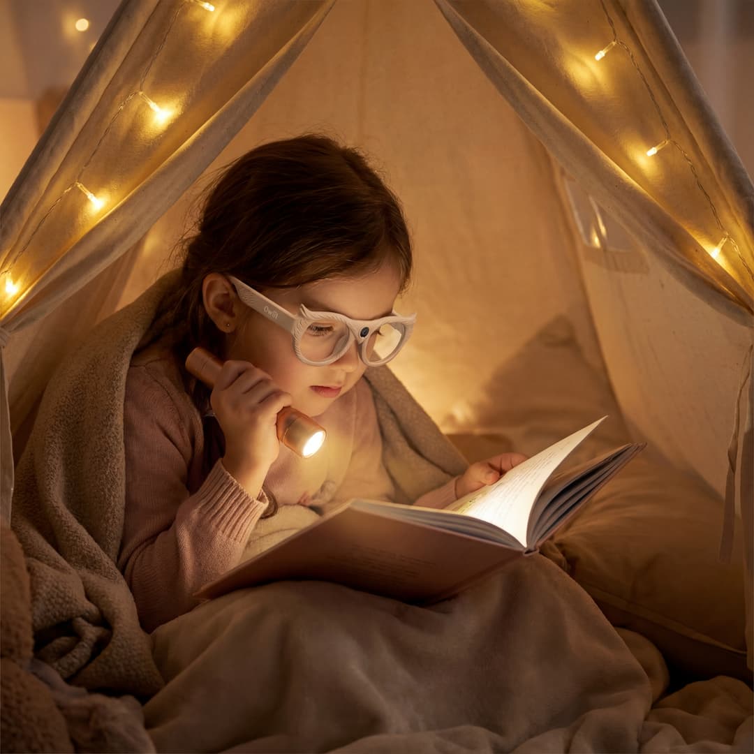 Child reading with Owlit
